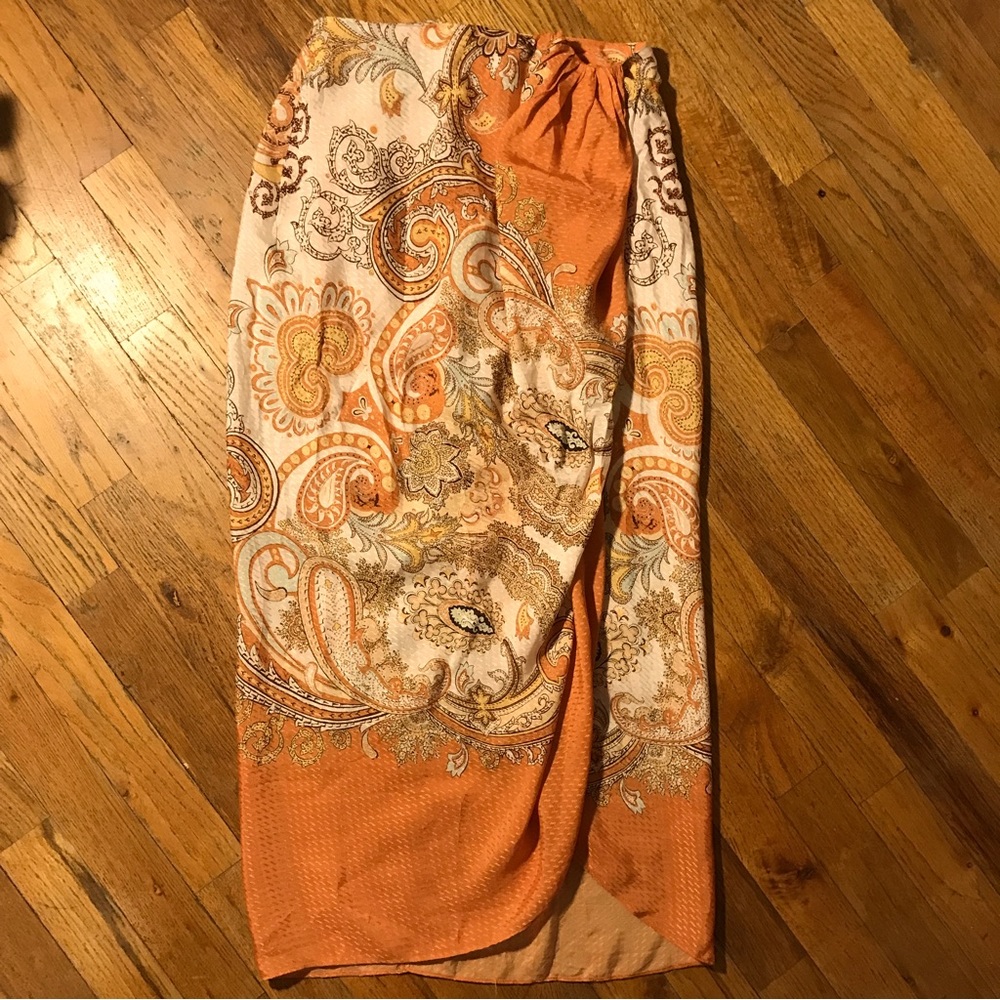 H&M Women’s size 2 faux silk wraparound maxi skirt